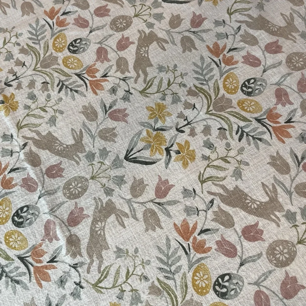 Rachel‎ Ashwell Easter Floral Tablecloth 60x90 Neutral Tones 100% Cotton Cottage